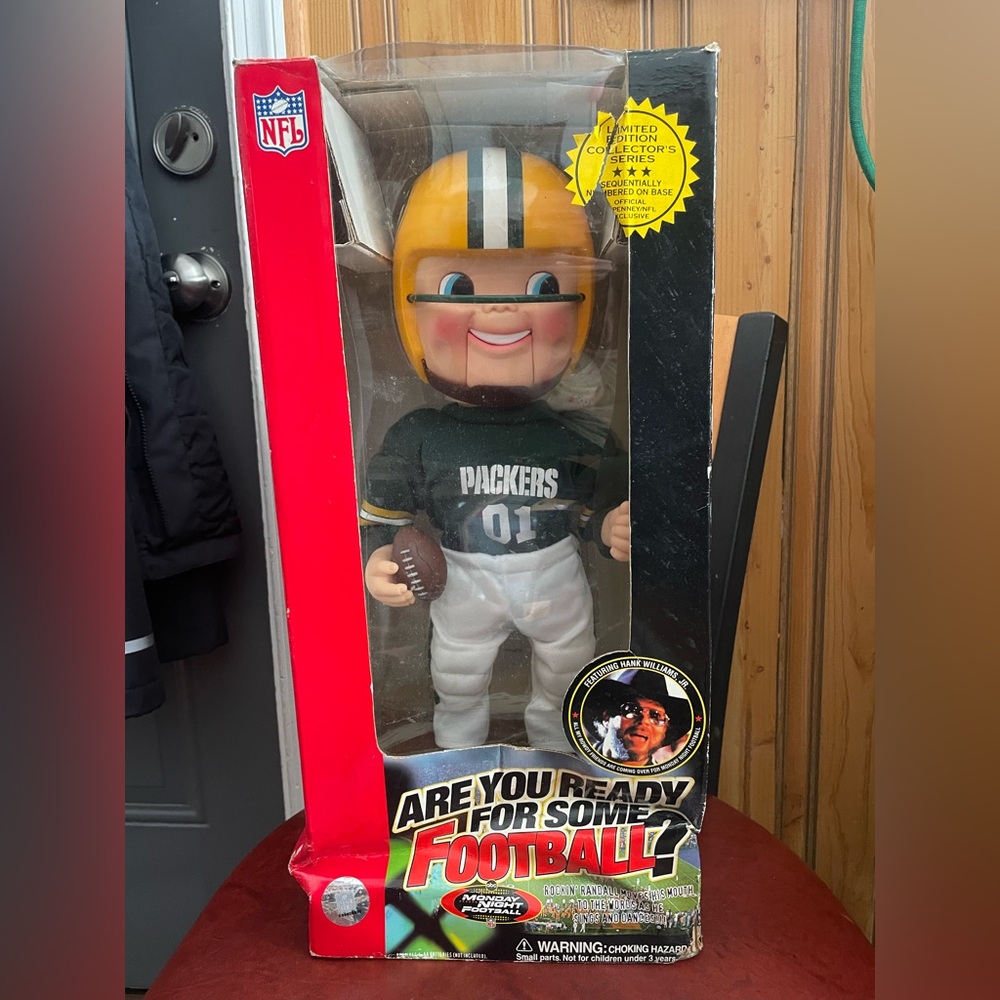2001 Gemmy Industries Packers Football Rockin’ Randall Limited Edition NFL Doll